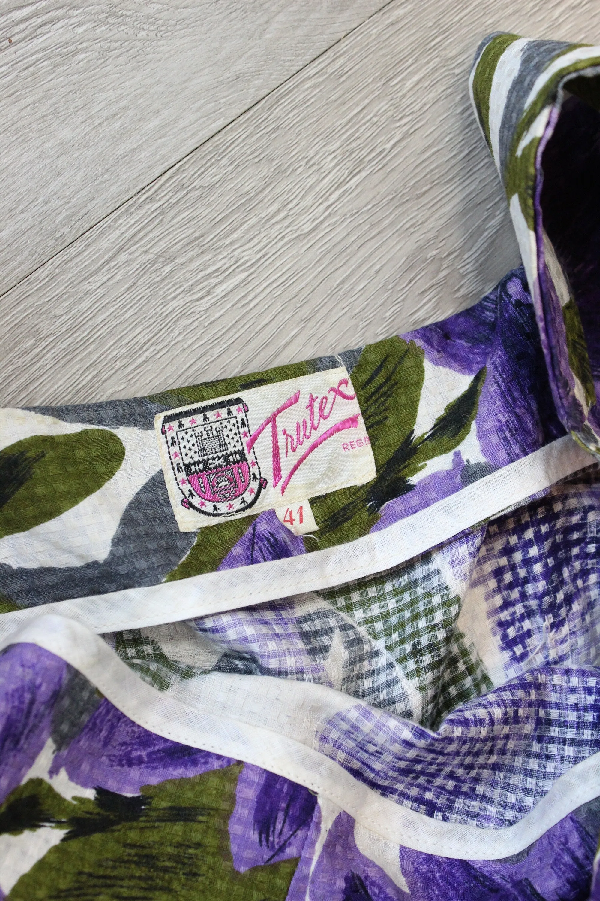 1950s PURPLE flower SASH dress small | new spring