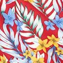 1950s Style Burgundy Tropical Print Swing Dress