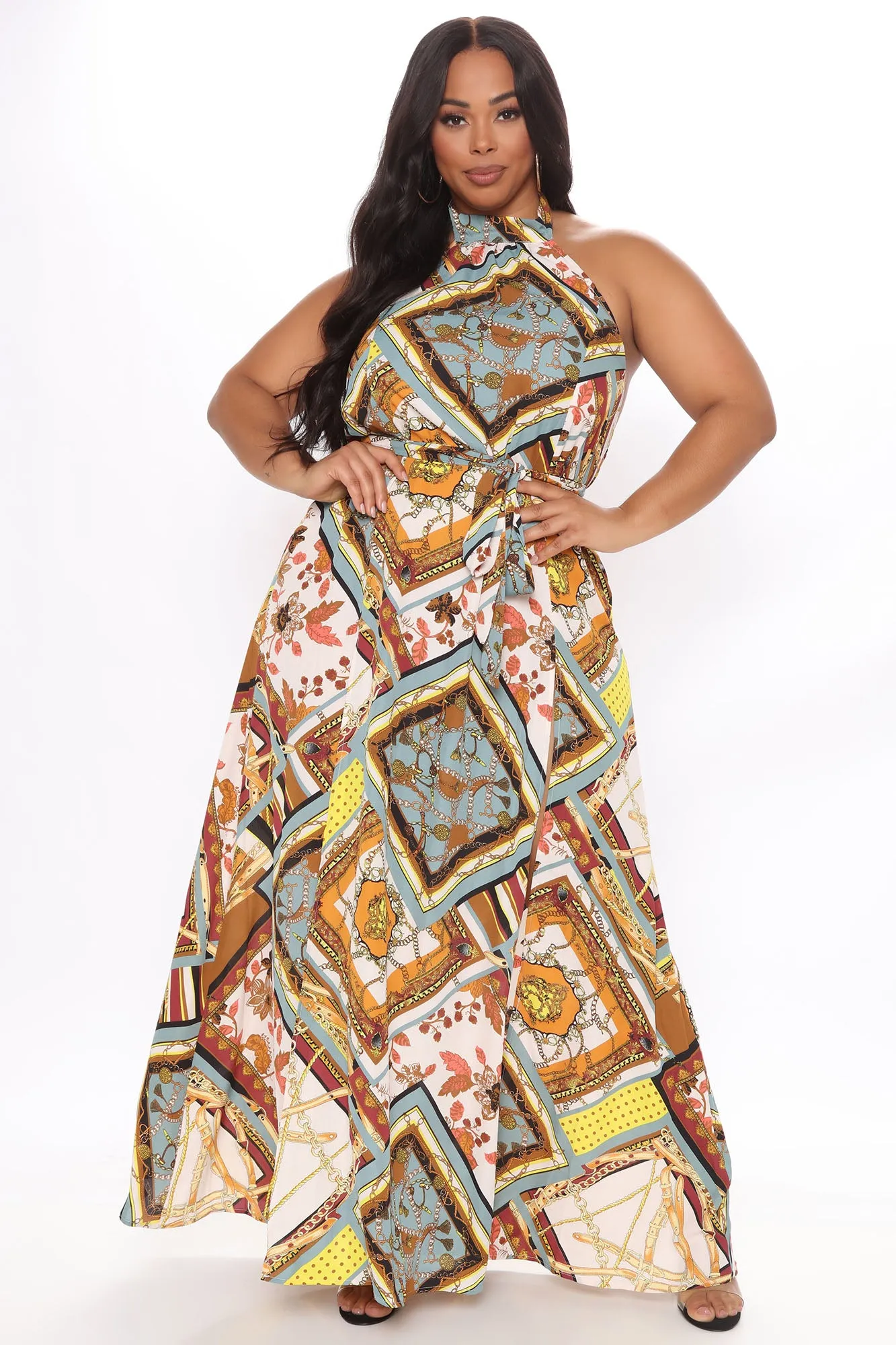 Alexia Maxi Dress - Brown/combo