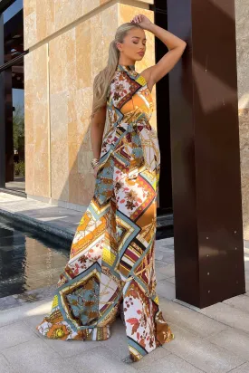 Alexia Maxi Dress - Brown/combo