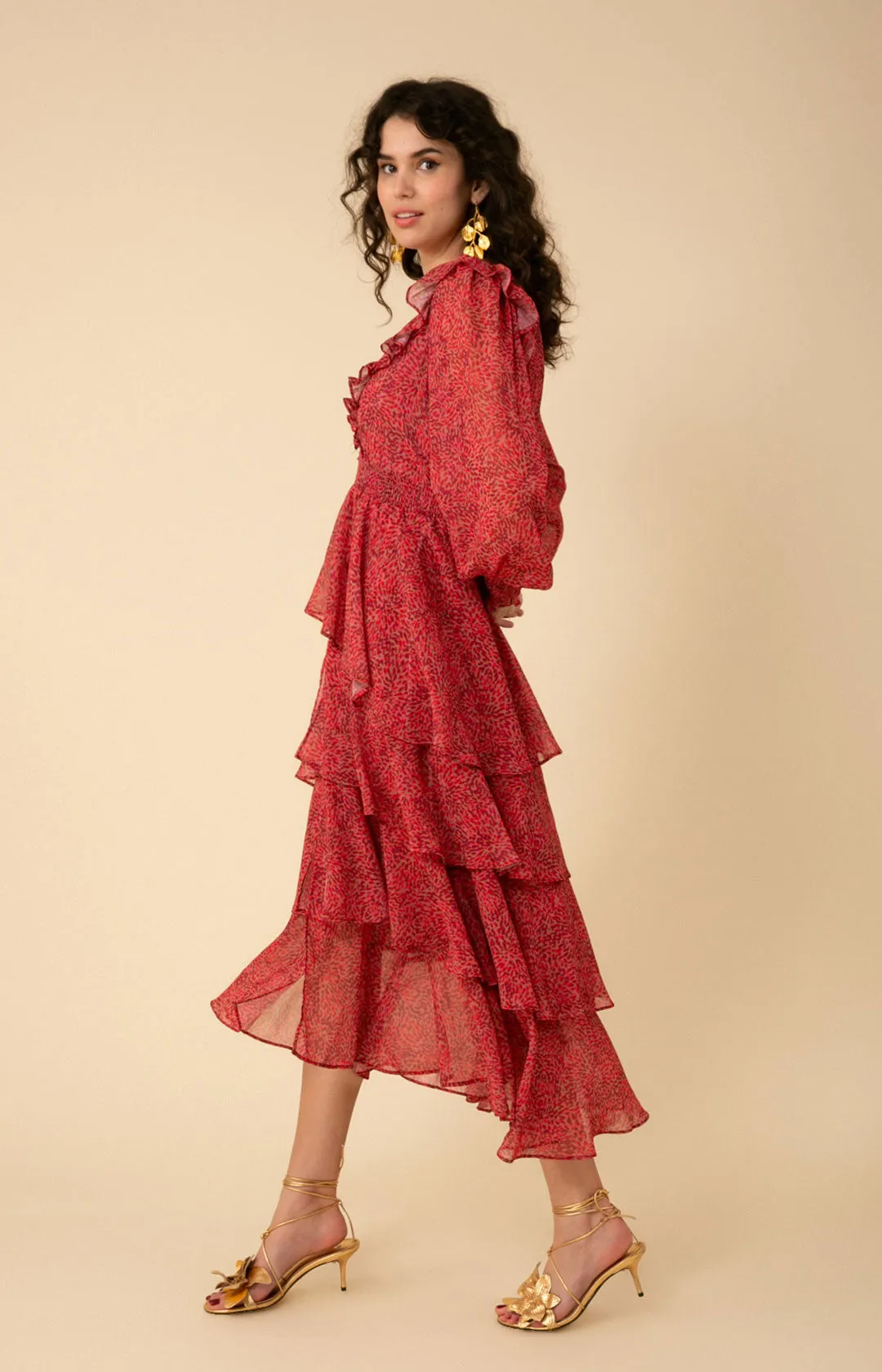 Alma Tiered Chiffon Dress