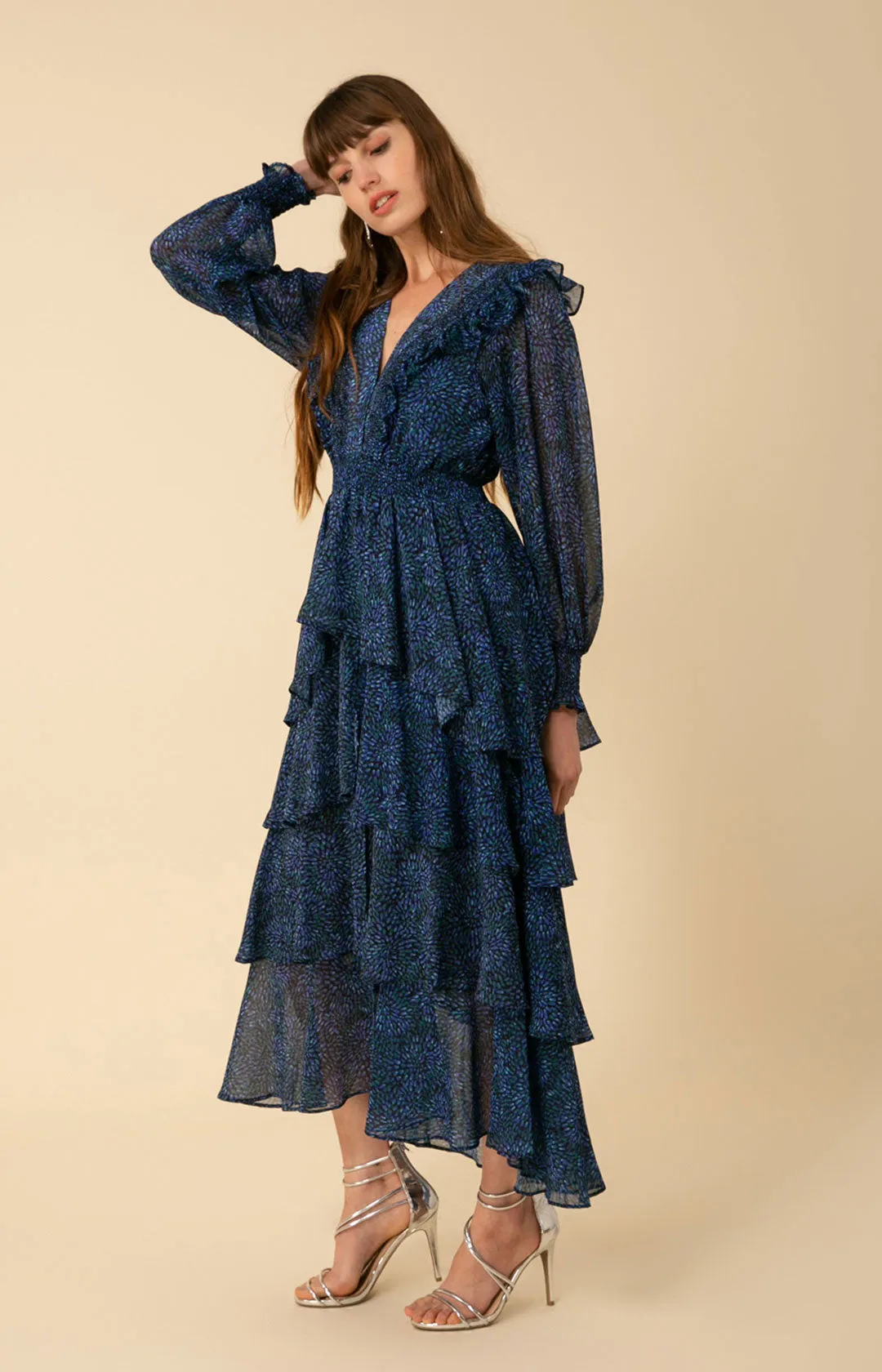 Alma Tiered Chiffon Dress