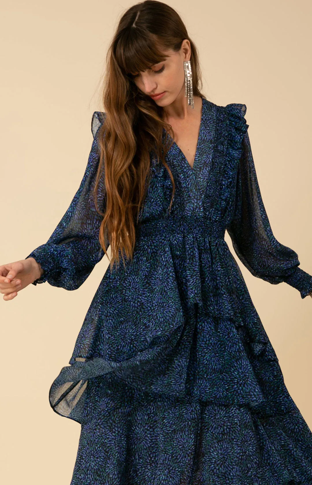 Alma Tiered Chiffon Dress
