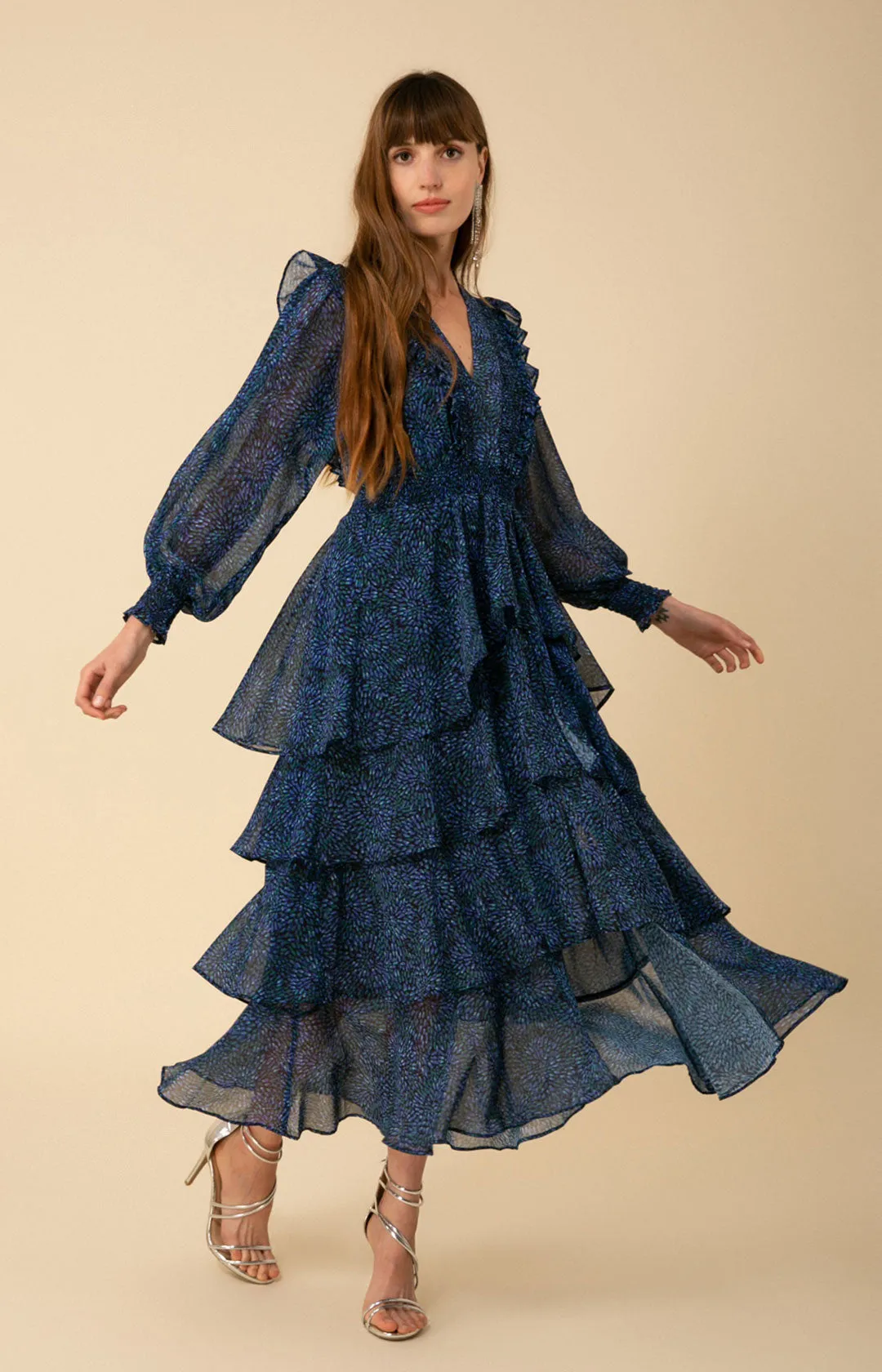 Alma Tiered Chiffon Dress