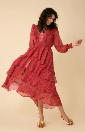 Alma Tiered Chiffon Dress