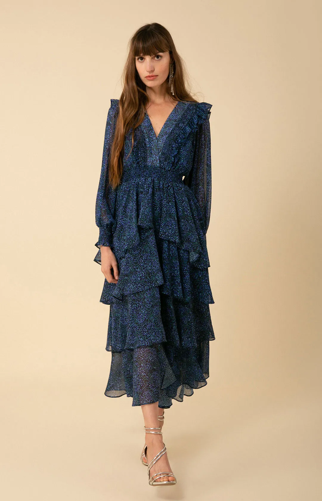 Alma Tiered Chiffon Dress