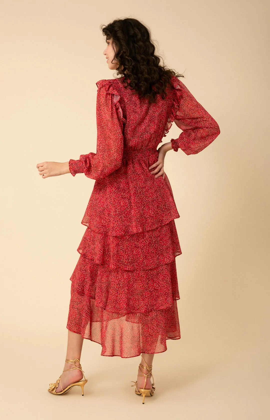 Alma Tiered Chiffon Dress