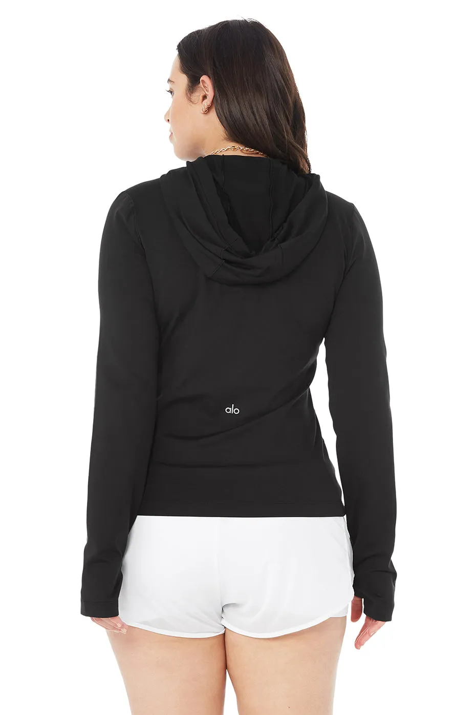 Alosoft Hooded Runner Long Sleeve - Black