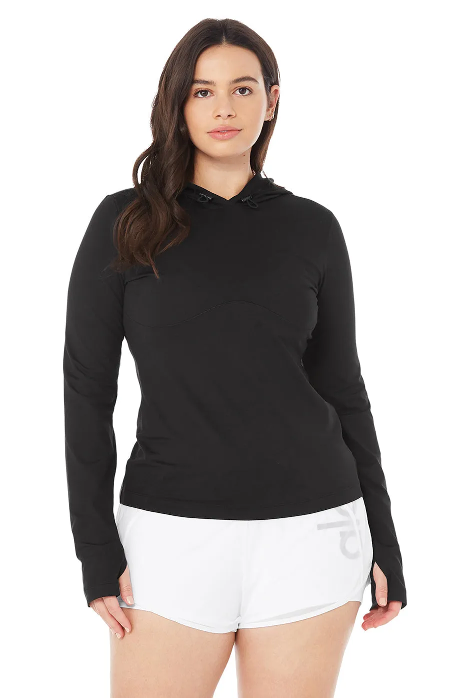 Alosoft Hooded Runner Long Sleeve - Black
