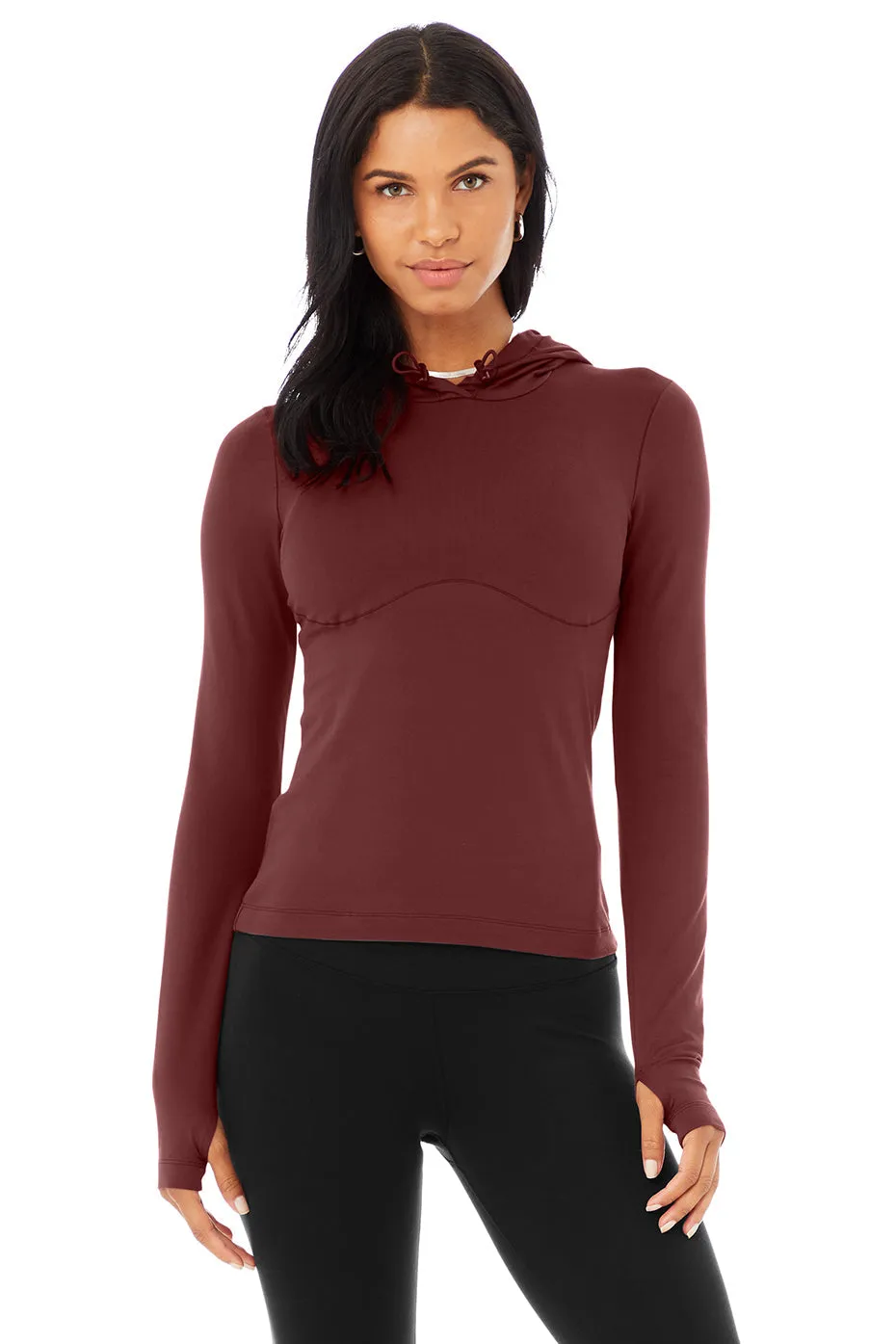 Alosoft Hooded Runner Long Sleeve - Cranberry