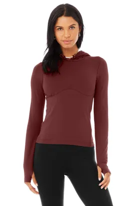 Alosoft Hooded Runner Long Sleeve - Cranberry