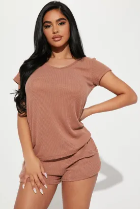 Always Napping PJ Short Set - Mocha