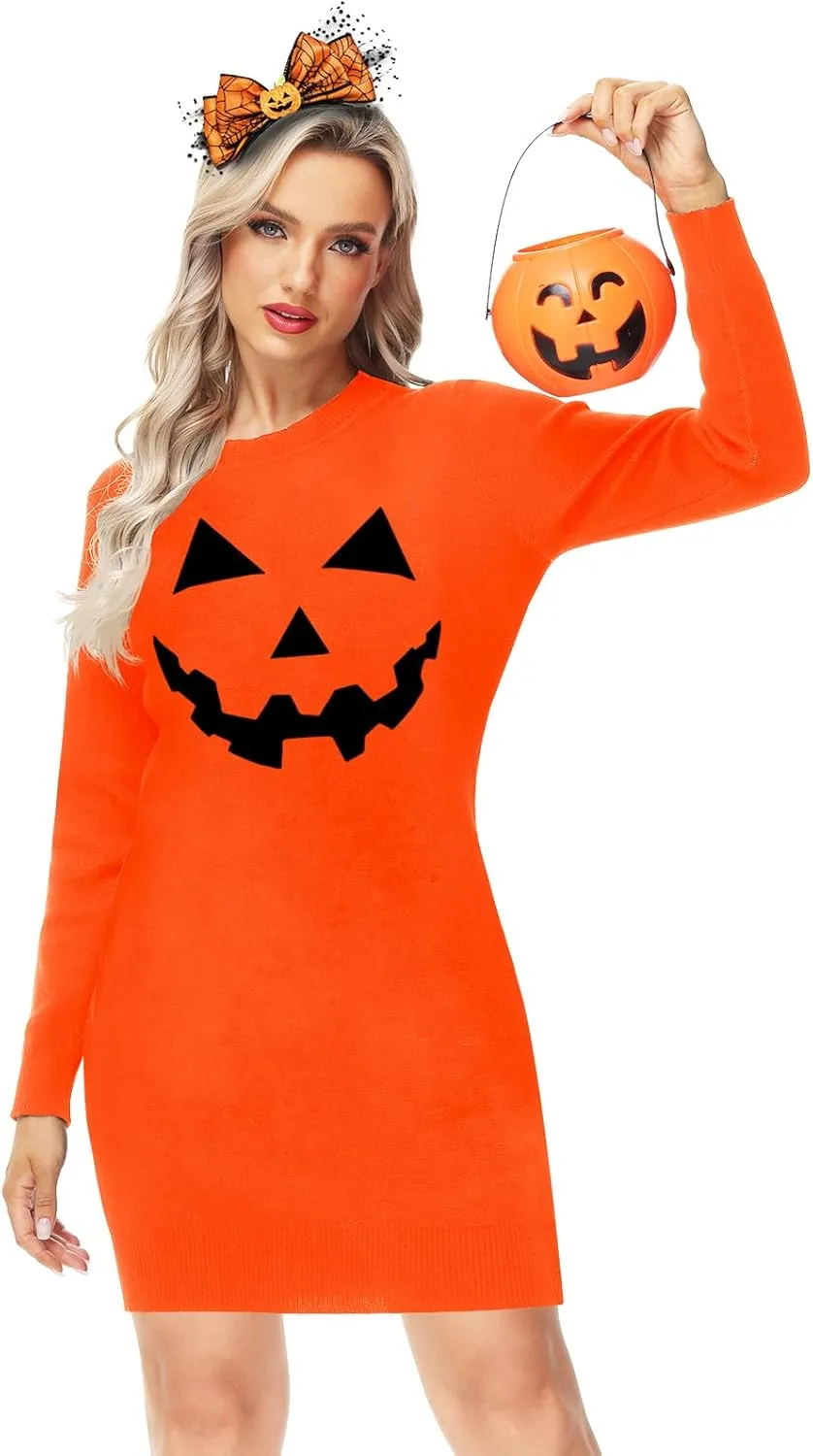 AOBUTE Women Christmas Sweater Dress Funny Holiday Ugly Kint Pullover