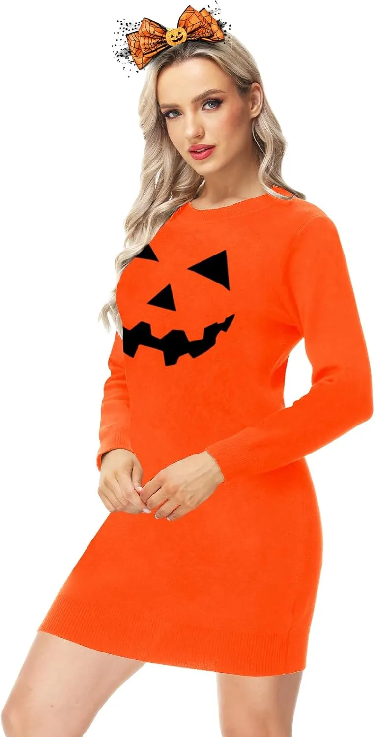 AOBUTE Women Christmas Sweater Dress Funny Holiday Ugly Kint Pullover