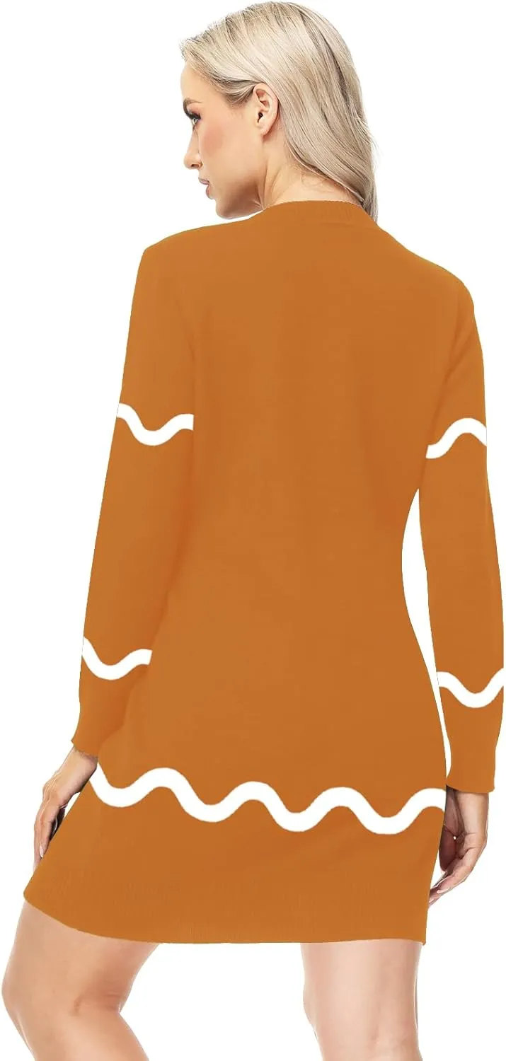 AOBUTE Women Christmas Sweater Dress Funny Holiday Ugly Kint Pullover