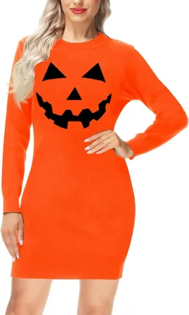 AOBUTE Women Christmas Sweater Dress Funny Holiday Ugly Kint Pullover