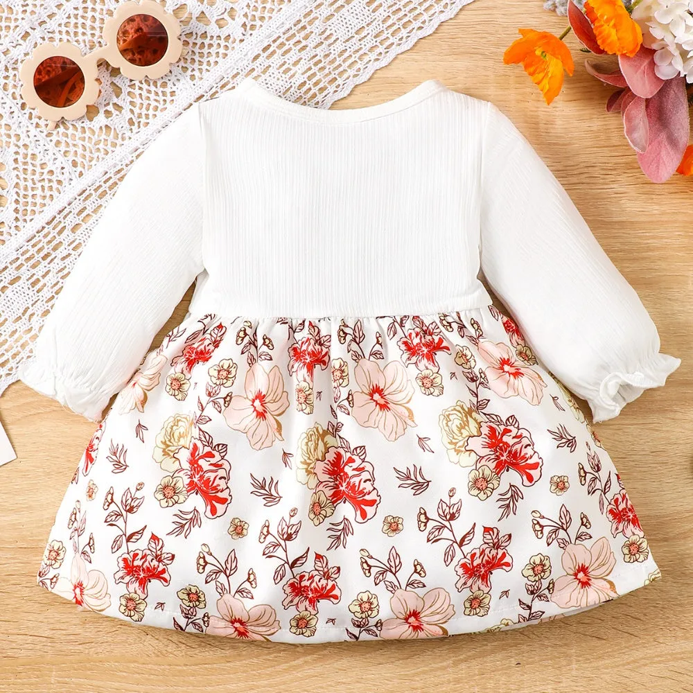 *APP EXCLUSIVE* Floral Girls Bow Detail Dress