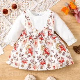 *APP EXCLUSIVE* Floral Girls Bow Detail Dress