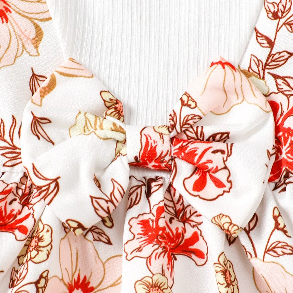 *APP EXCLUSIVE* Floral Girls Bow Detail Dress
