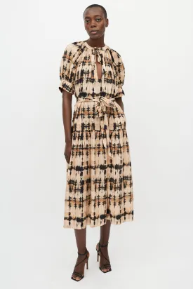 Beige & Black Tie Dye Dress