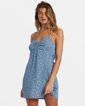 Billabong Sun Chaser Mini Slip Dress - BLUE SHADOW