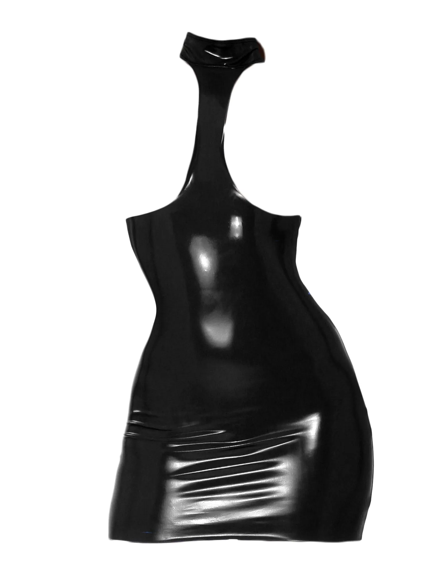 Black Datex Collared Exposure Dress