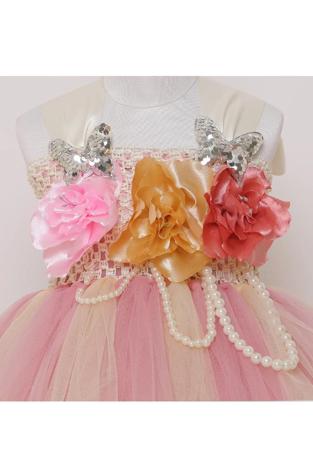 Blush pink knee length tutu dress