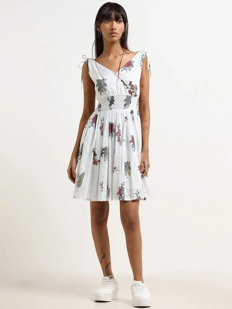 Bombay Paisley Off-White Printed Cotton Dress