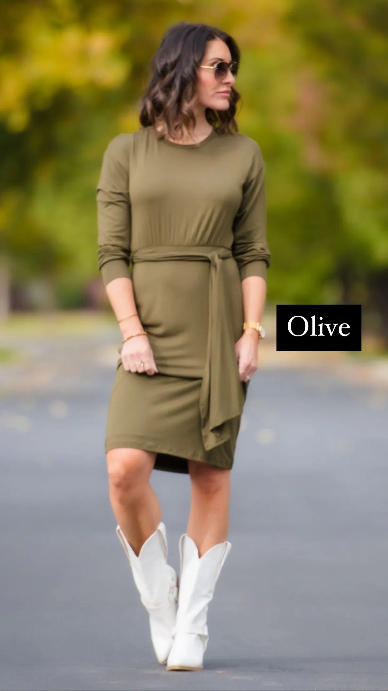 Brigitte Brianna Long Sleeve Jersey Dress