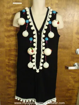 Carrot Nosed Ornaments Ugly Christmas Sweater Party Dress Size S