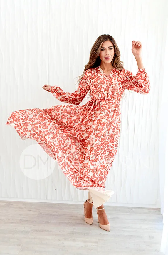 Chanel Autumn Floral Gold Stripe Maxi - DM Exclusive- Nursing Friendly- Maternity Friendly- Restocked