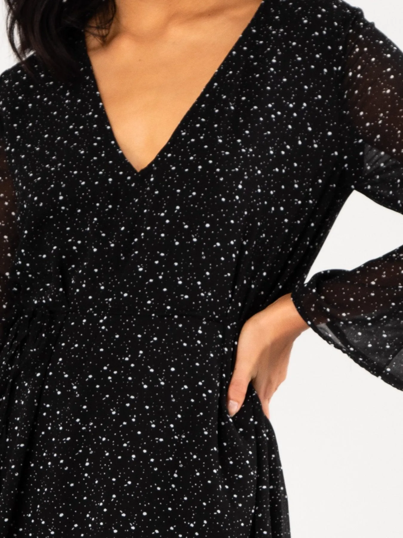 Charmed Long Sleeve Dress - Black