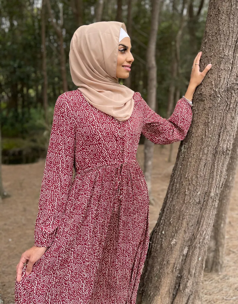 Crinkled Polka Dress