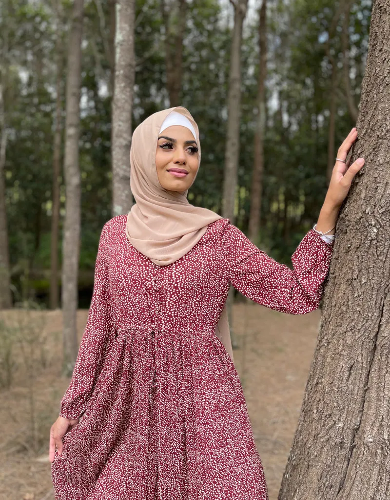 Crinkled Polka Dress