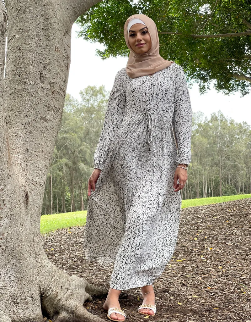Crinkled Polka Dress