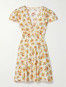 Dianne floral-print silk-blend twill mini dress