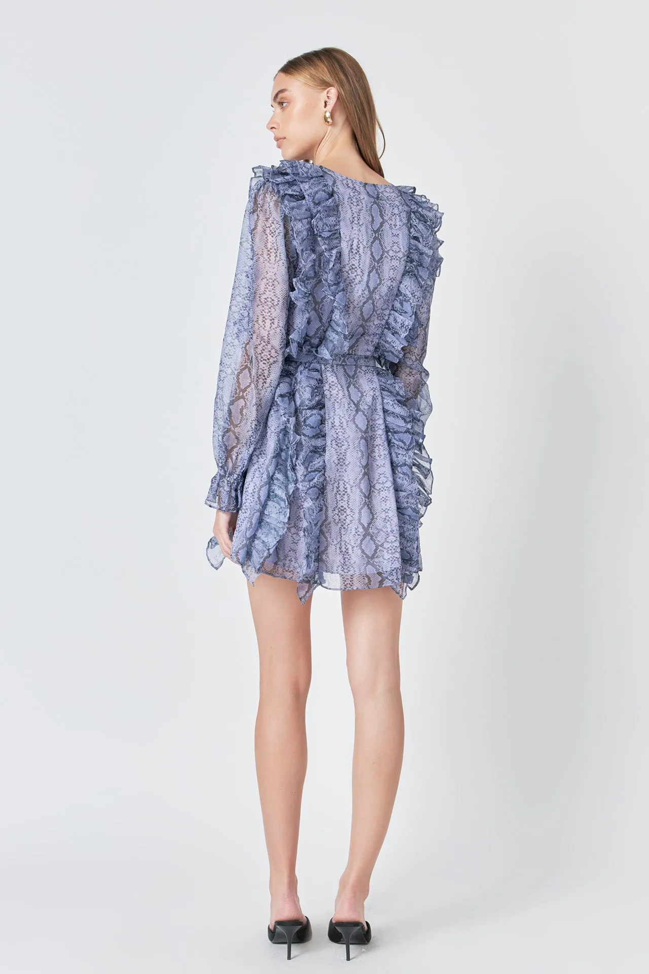 Endless Rose - Button Down Ruffle Mini Dress