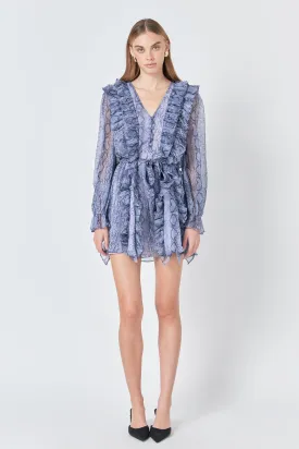Endless Rose - Button Down Ruffle Mini Dress