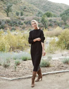 Frank & Eileen - Funnel Neck Dress in Black