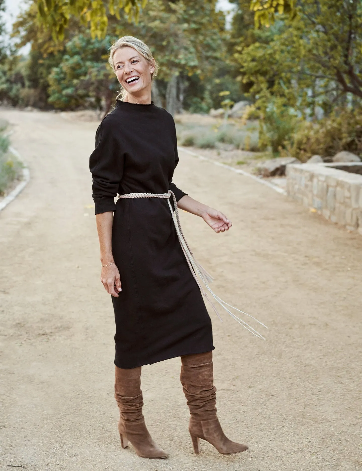 Frank & Eileen - Funnel Neck Dress in Black