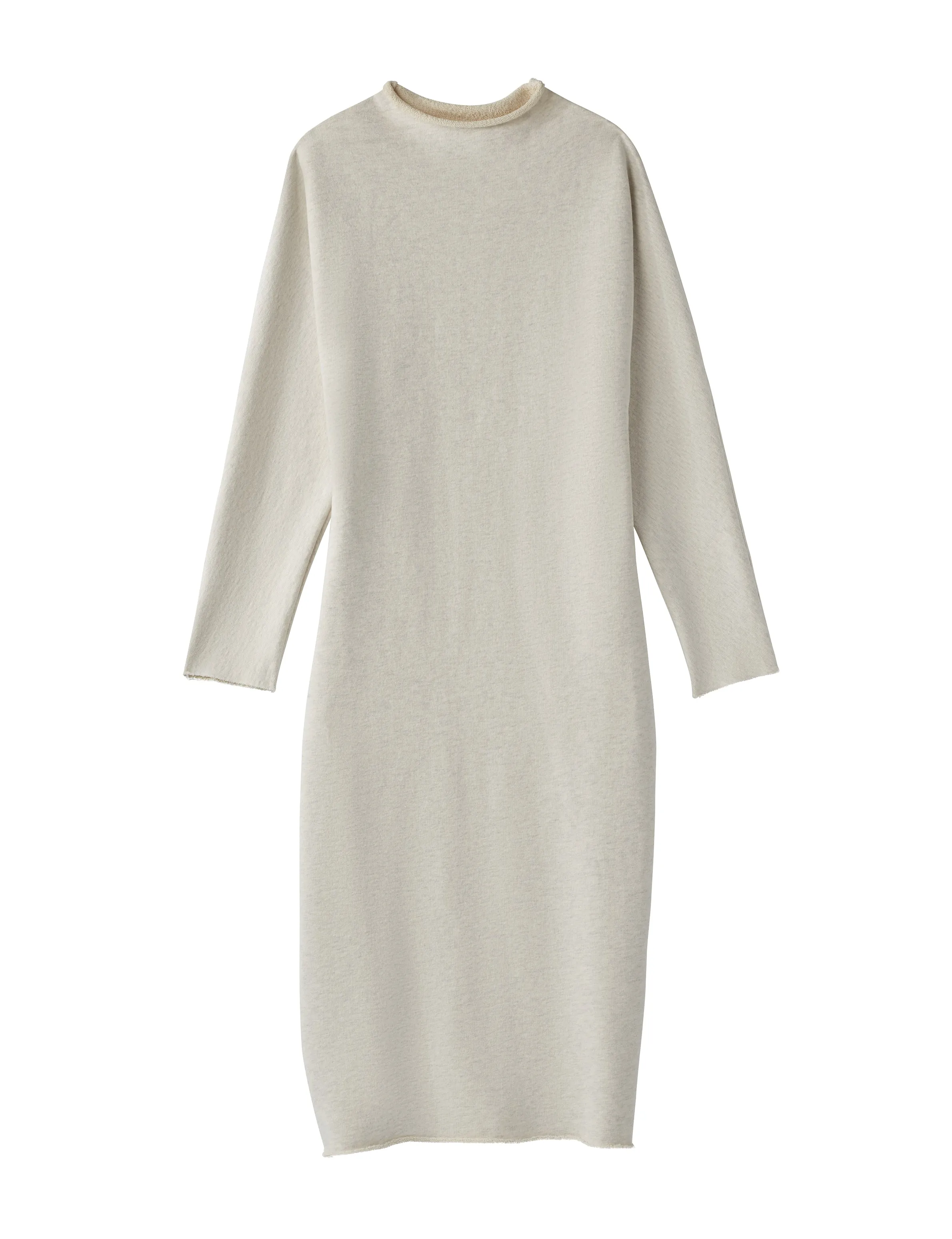 Frank & Eileen - Funnel Neck Midi Dress in Heather White Melange