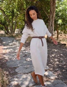 Frank & Eileen - Funnel Neck Midi Dress in Heather White Melange