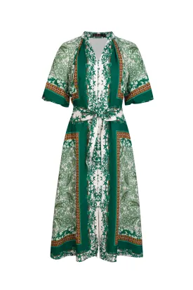 GDS Oceane Linen Long Dress | Green