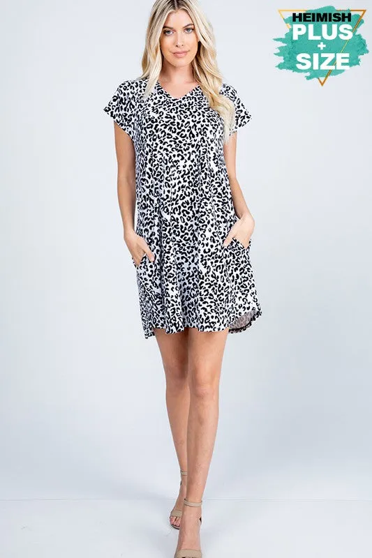 HEM169 - B/W ANIMAL PRINT DRESS