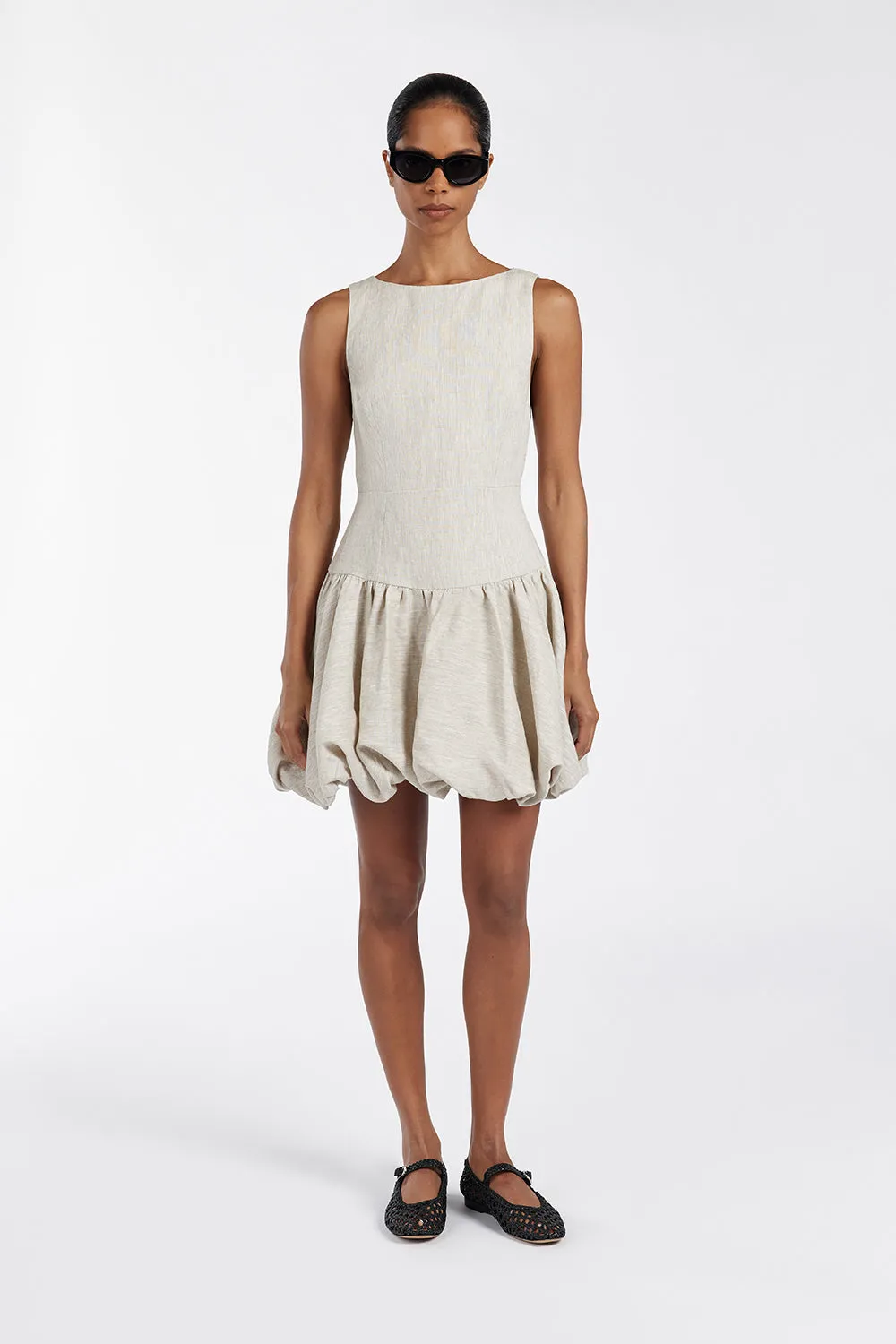 IRINA NATURAL BUBBLE MINI DRESS