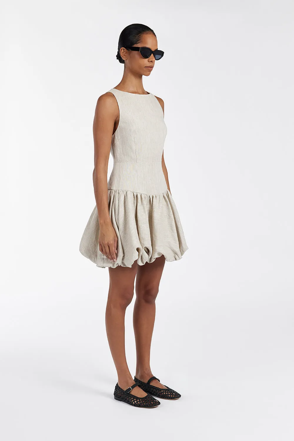 IRINA NATURAL BUBBLE MINI DRESS