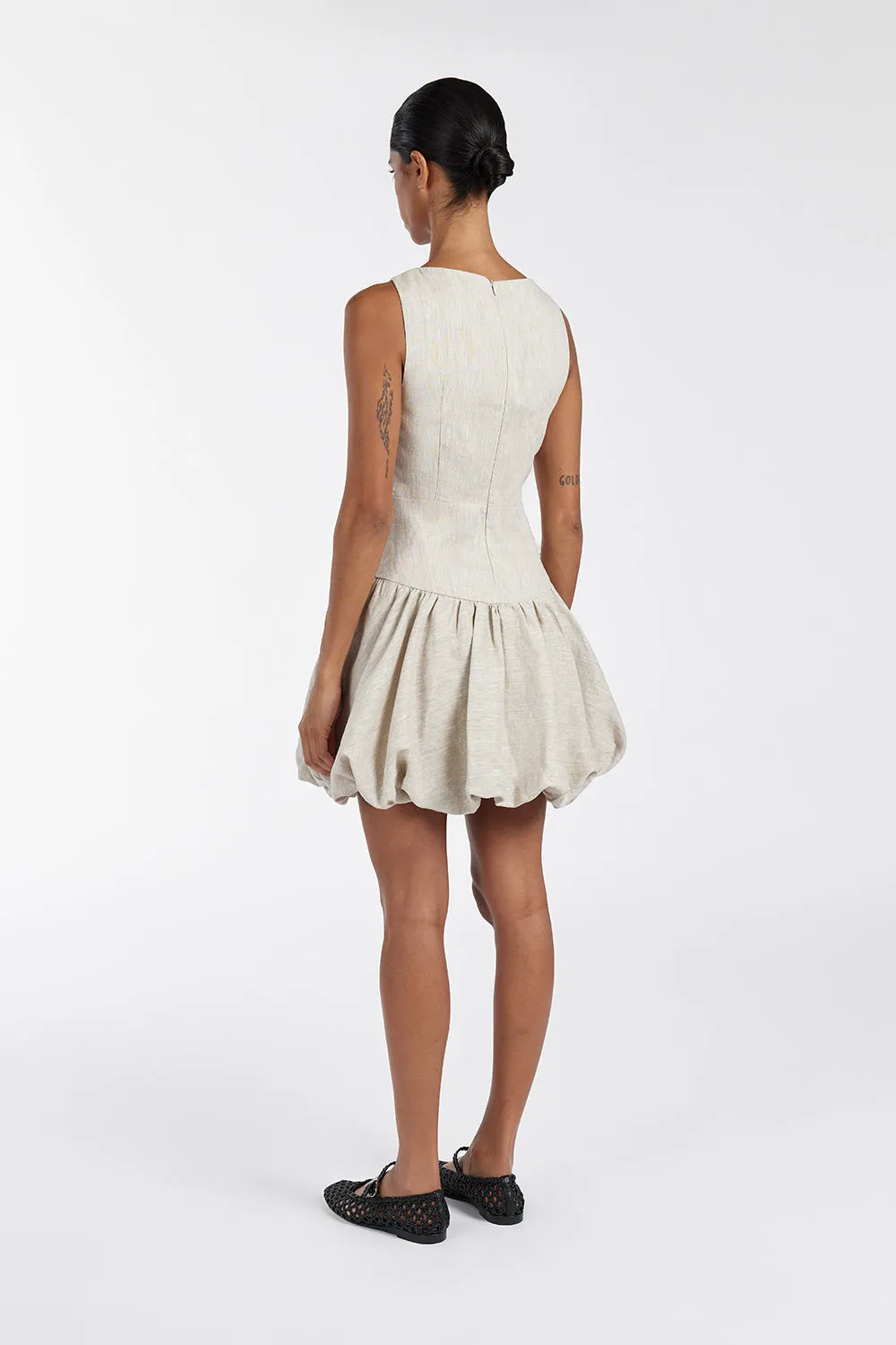IRINA NATURAL BUBBLE MINI DRESS