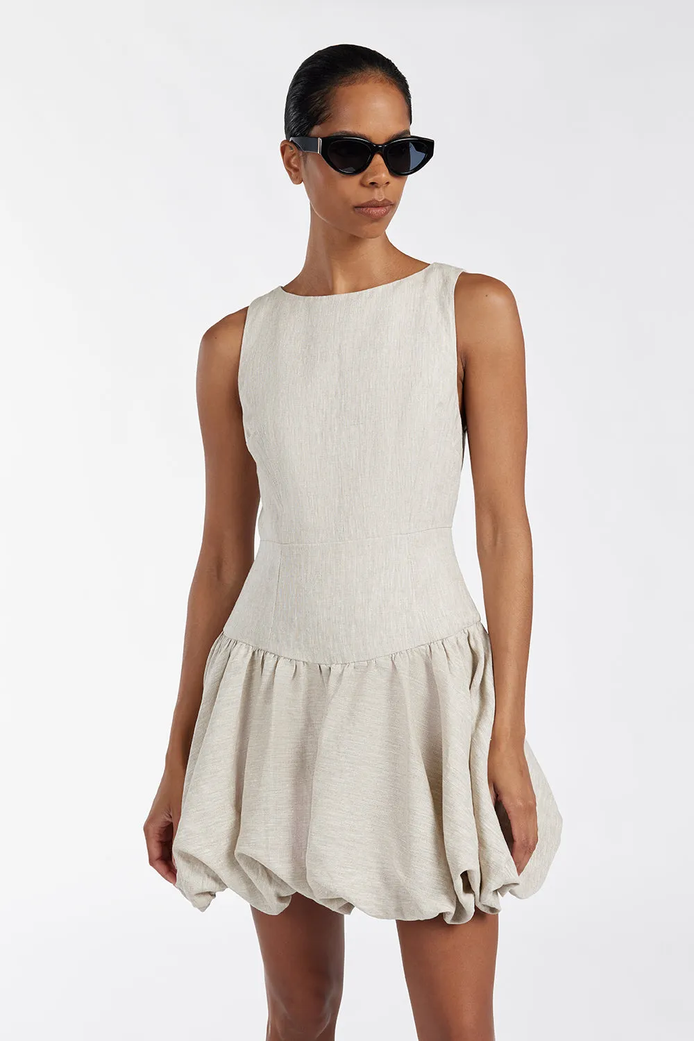 IRINA NATURAL BUBBLE MINI DRESS