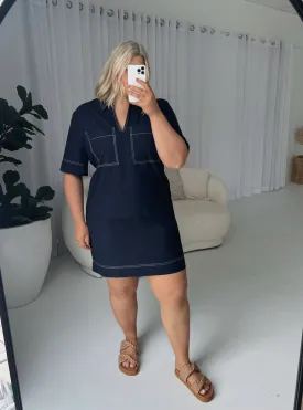 JAINEY DRESS - Navy
