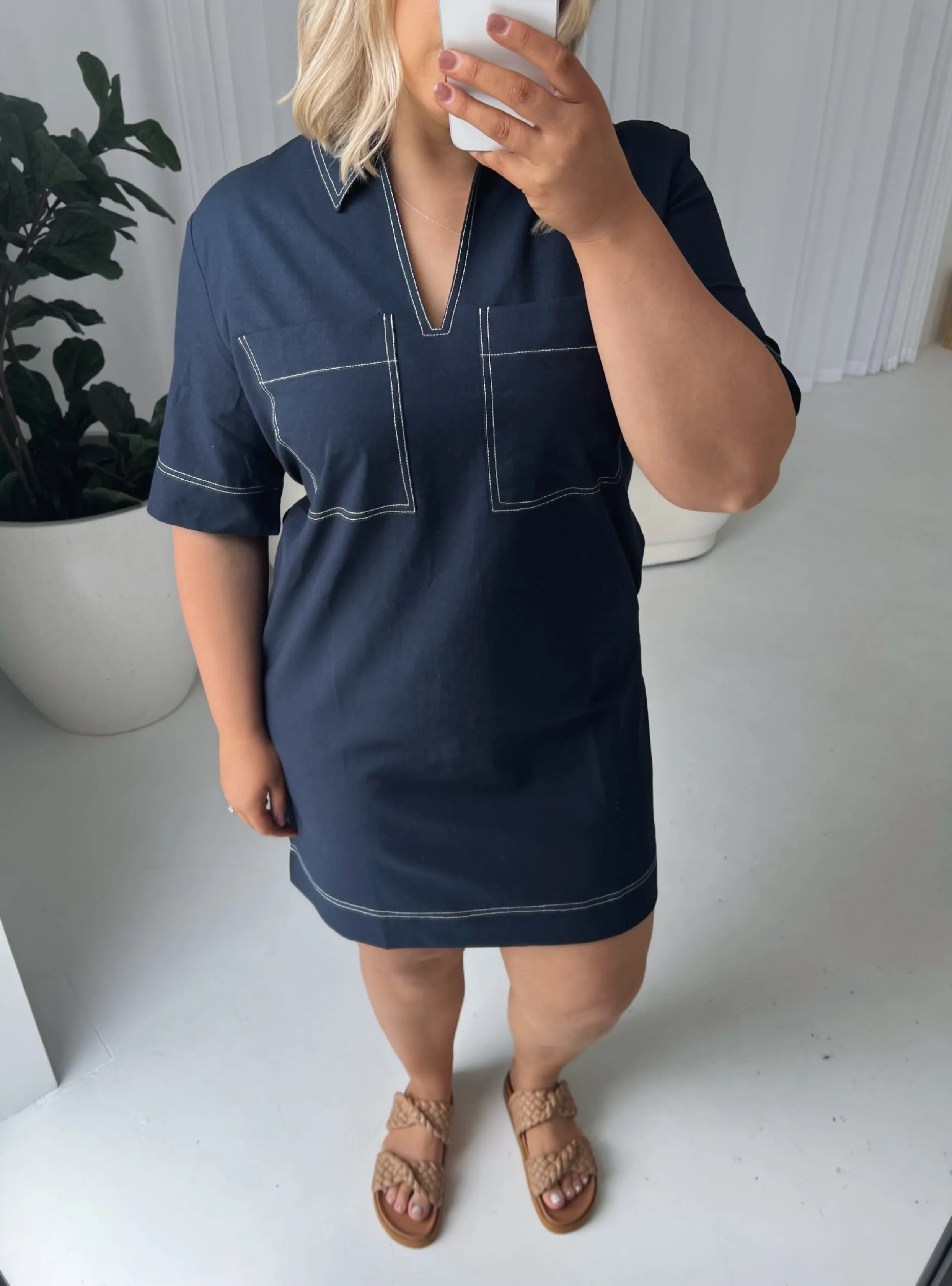 JAINEY DRESS - Navy